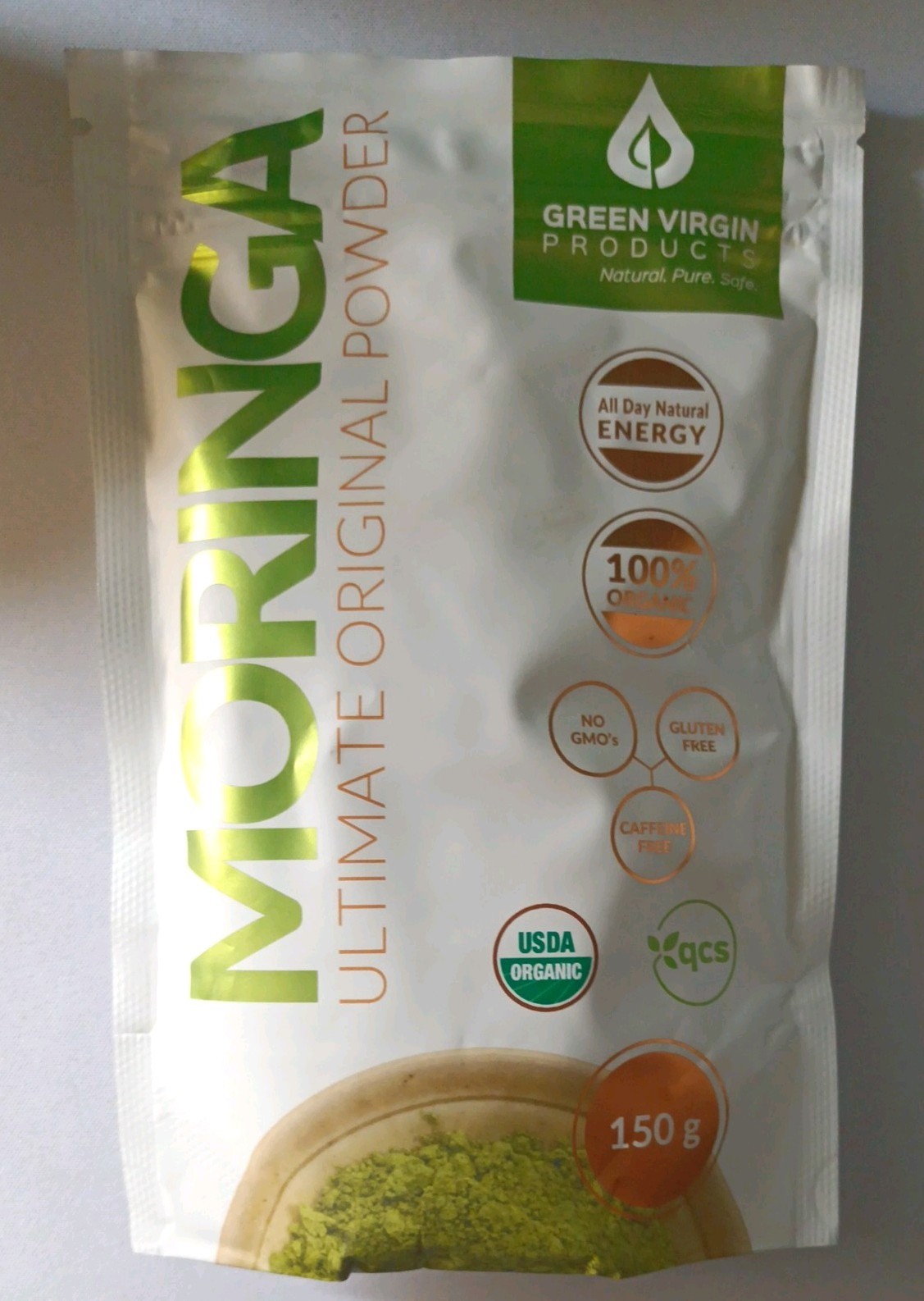 Green Virgin Products Organic Moringa Oleifera Original Leaf Powder 150 Grams