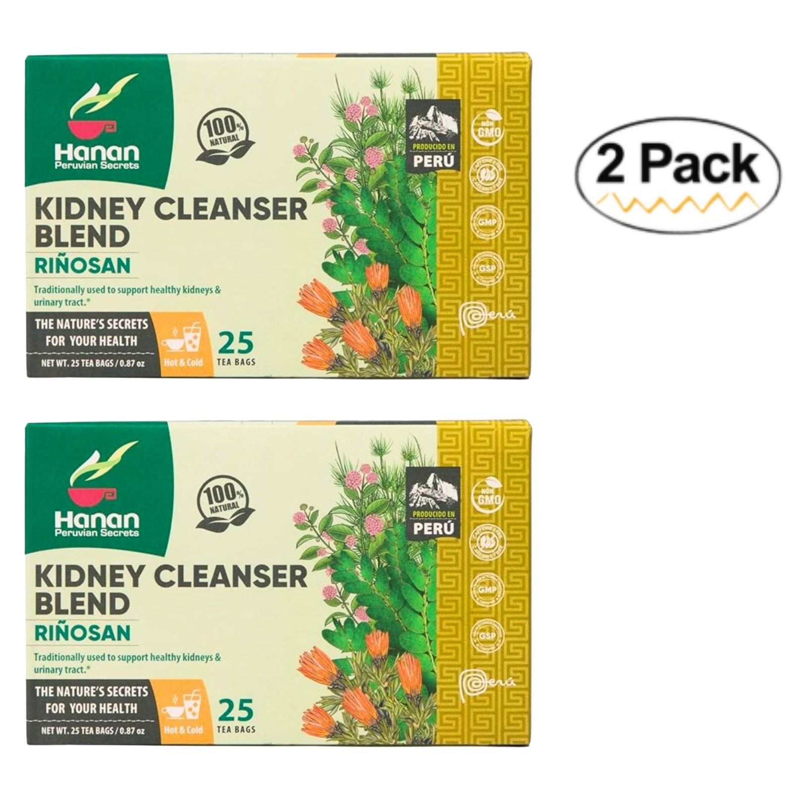 Riñosan Kidney Blend 50 Herbal Tea Bag of Stone Breaker Kidney Cleanse from Peru