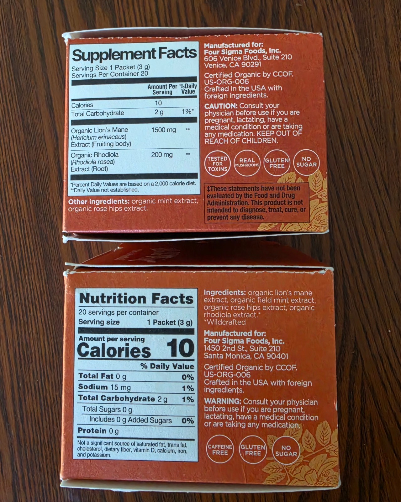 2 BOXES – FOUR SIGMATIC FOCUS Organic Elixir, 40 Packets total, EXP 1/28, 10/26