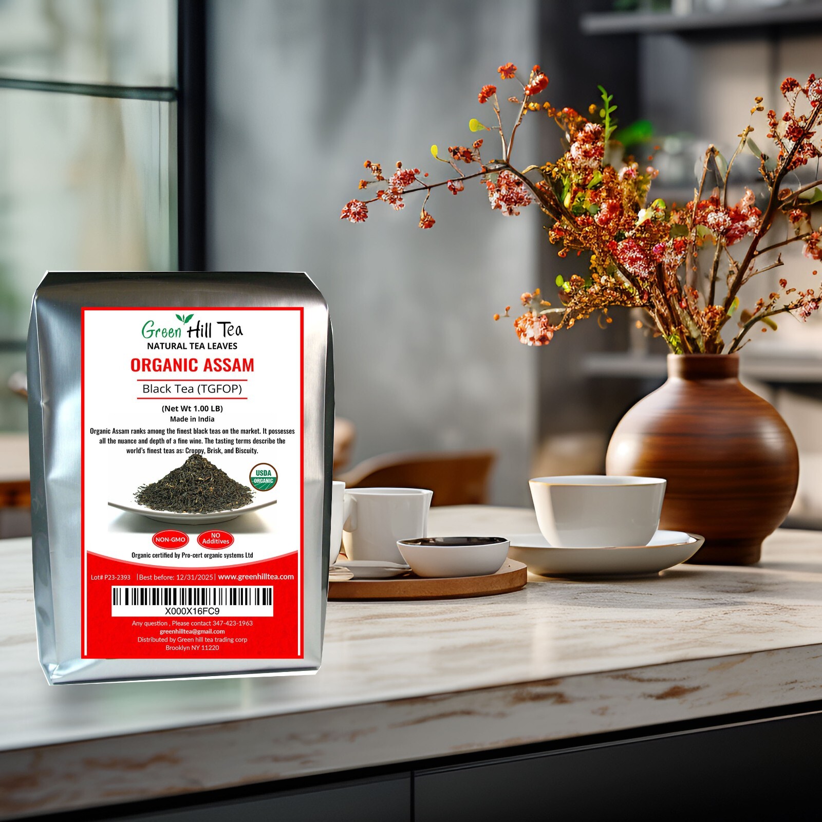 Organic Assam black loose tea(TGFOP) Estate Tea 1 LB