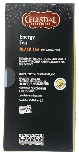 Tea Energy Black Tea With Vanilla 12 Count Caffeine Boost Gluten Free Nongmo