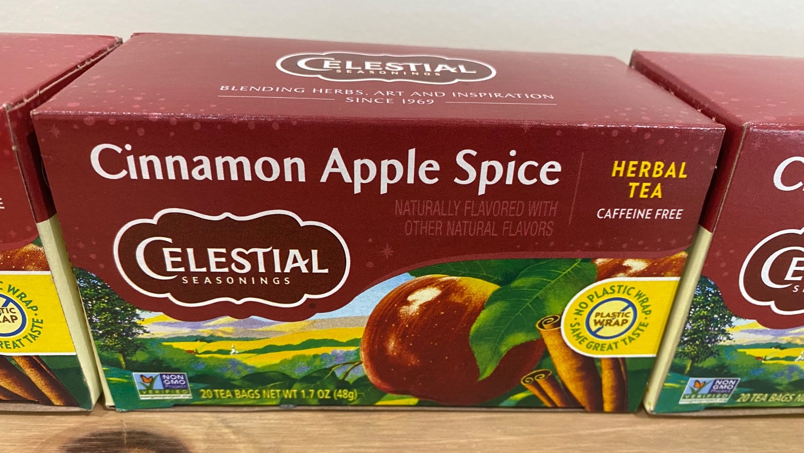 Celestial Seasonings Cinnamon Apple Spice Herbal Tea LOT/4 Boxes BBD 11’27
