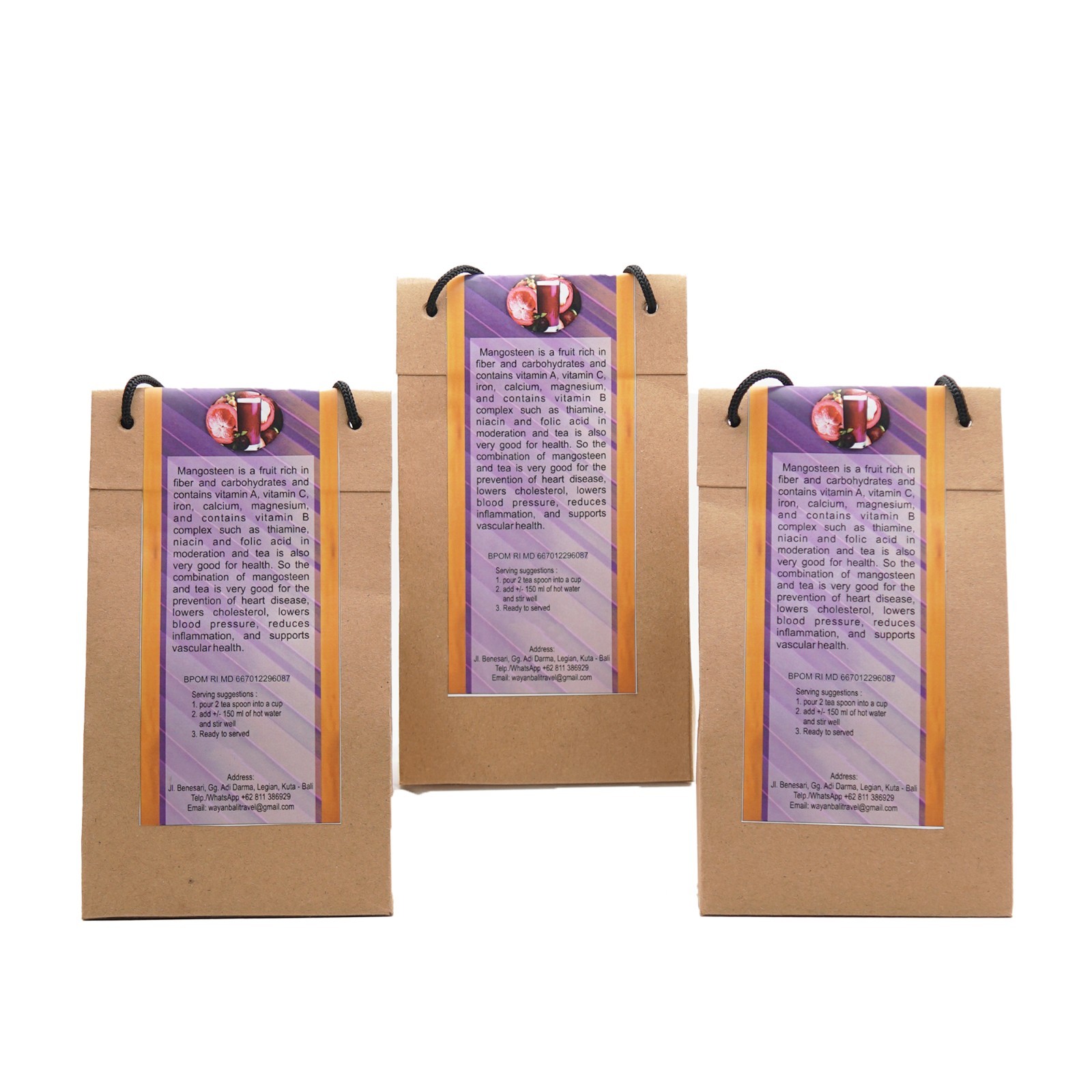 Mangosteen Tea. Bali Organic, Natural, and Herbal Sugar-Free Tea Powder