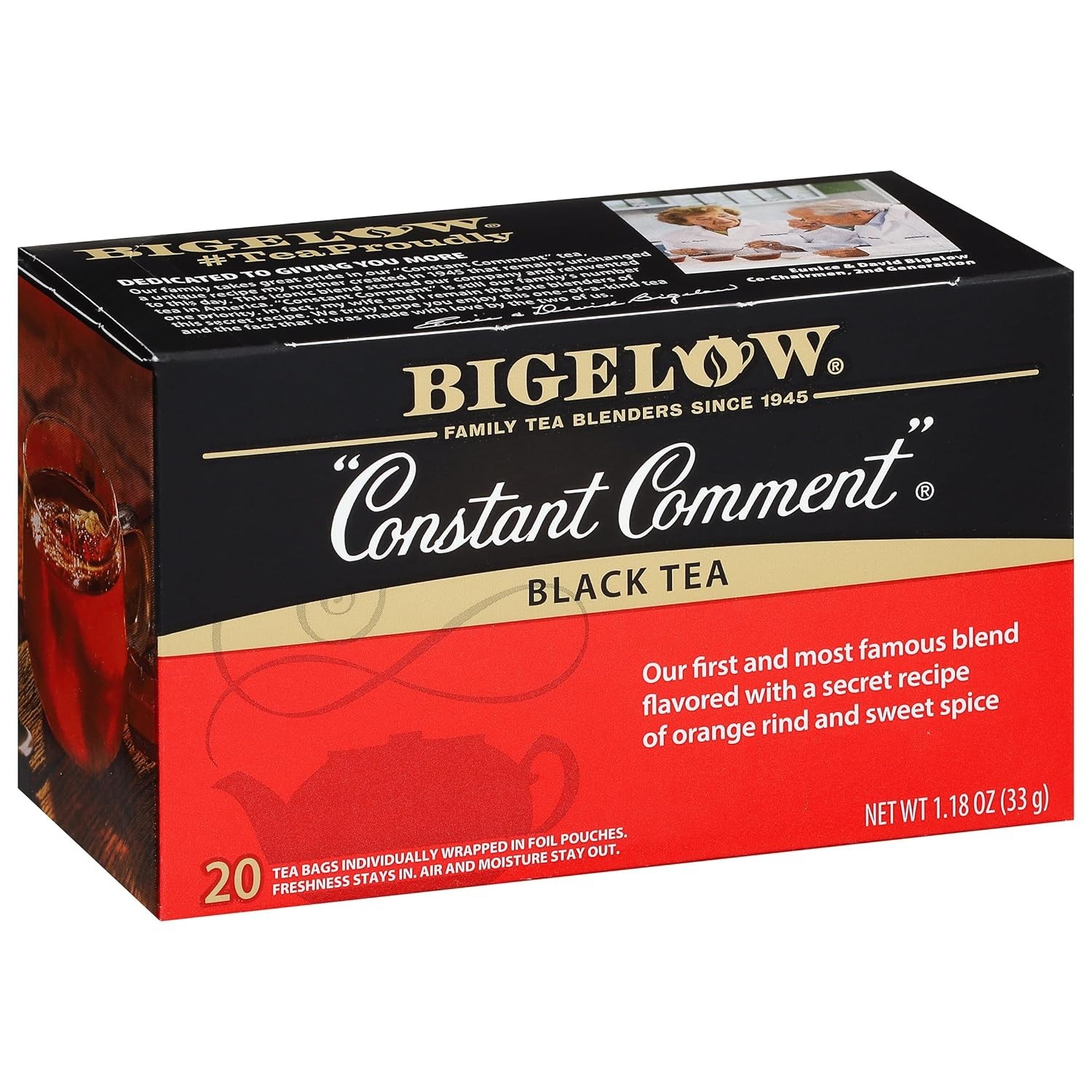 20 Count Pack of 6 Bigelow Constant Comment Tea Bags – Stress Relief & Freshness