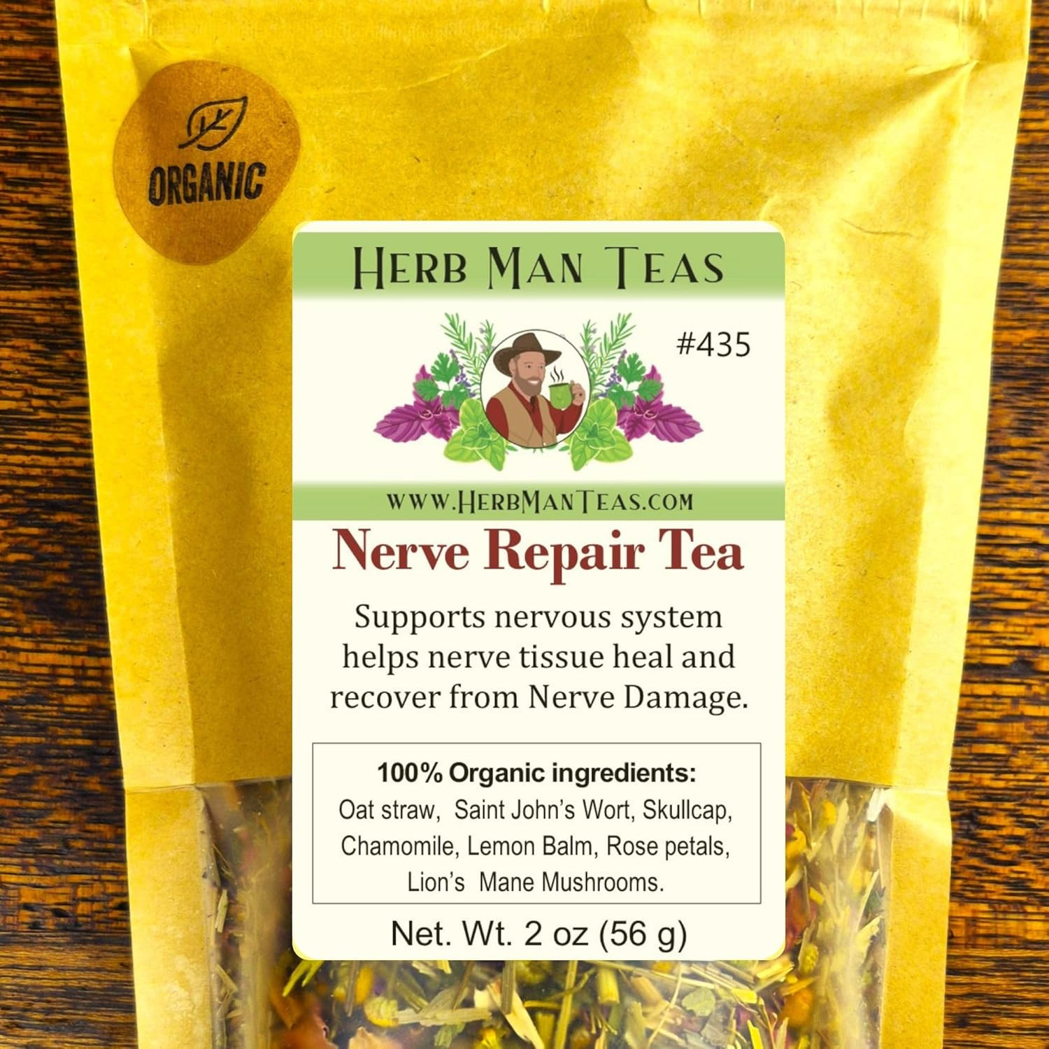NERVE REPAIR TEA with Lions Mane Mushrooms for Tremors & Nerve Damage Formulated