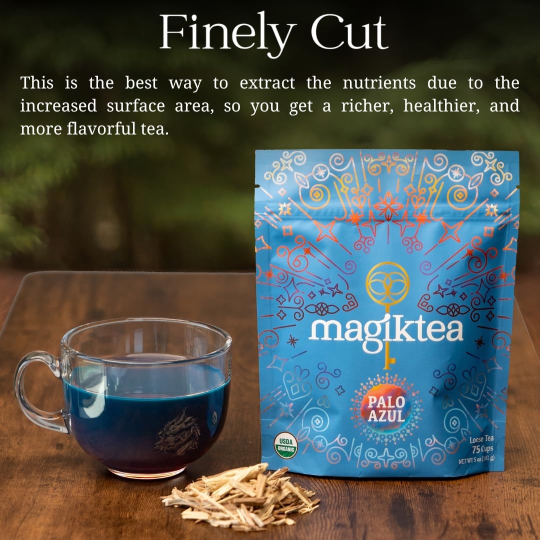 Magiktea Palo Azul, Loose Tea 2 oz (30 cups), USDA Organic, Kidneywood, 2