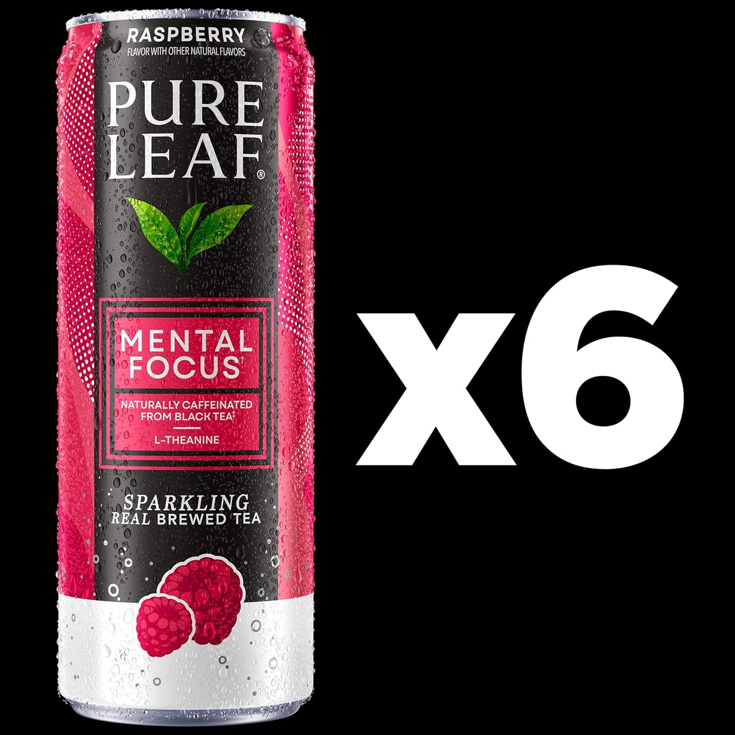 Raspberry Real Brewed Sparkling Iced Tea 12 fl oz Cans Pure Leaf