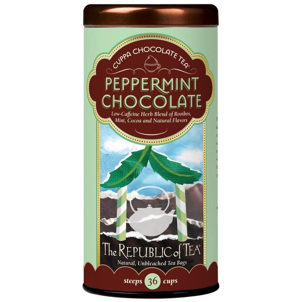 The Republic of Tea – Peppermint Cuppa Chocolate Tea Bags, Low-Caffeine, 36 S…