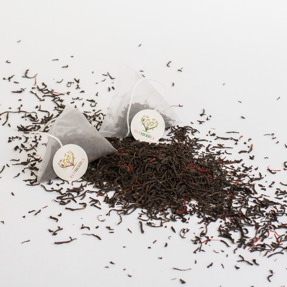Saffron Black Tea, Handpicked, Highland Grown Whole Leaf Tea, Enriched with P…