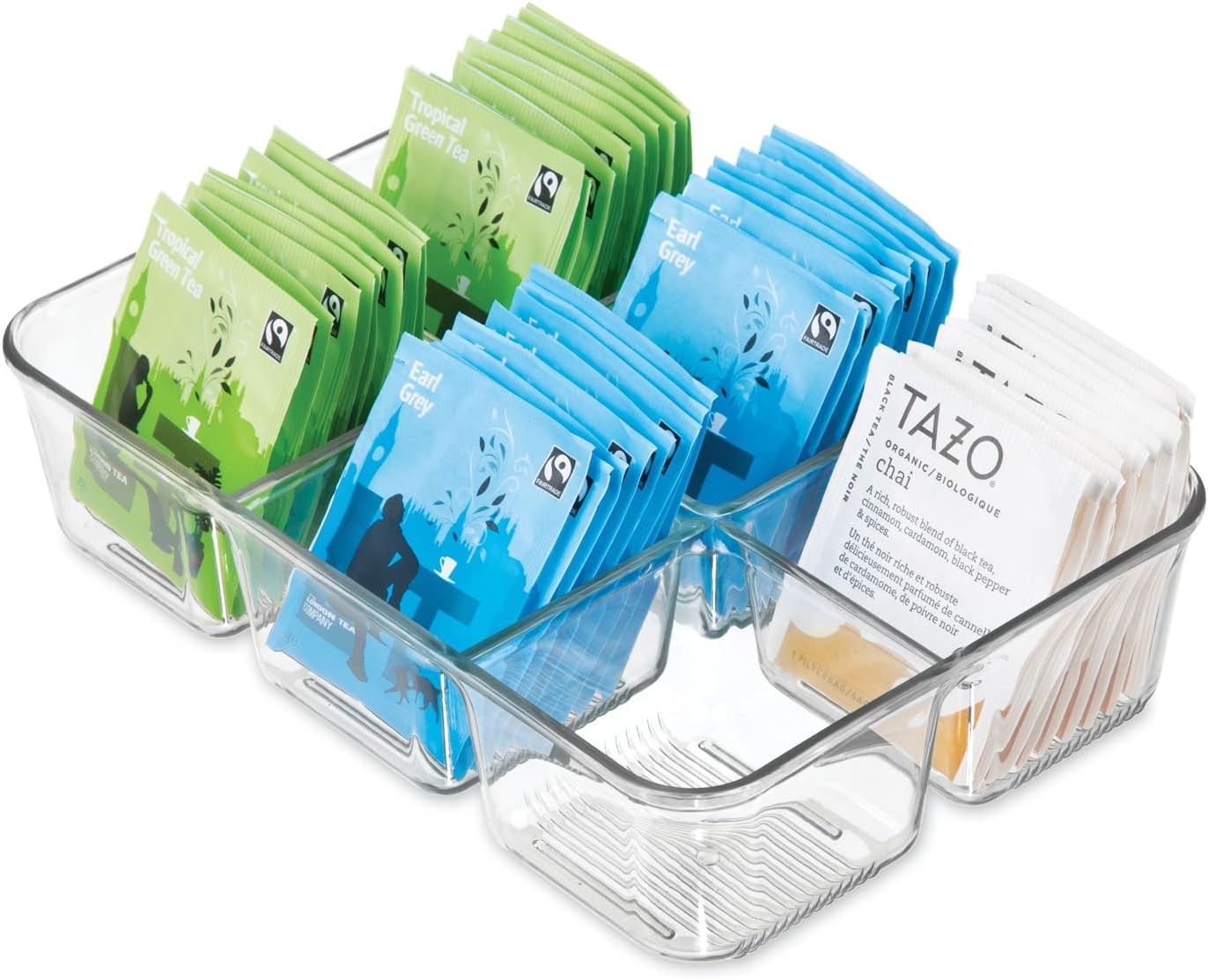Clear Tea Bag & Sugar Packet Organizer Drawer Cabinet/Kitchen Countertop