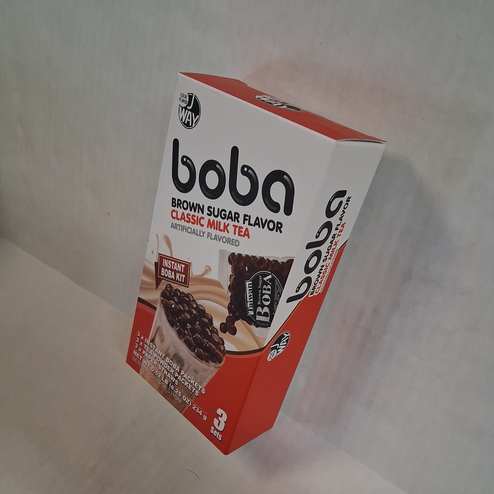 BOBA Tea 4 Boxes of J Way Brown Sugar Flavor Milk Tea 3 Sets Per Box New