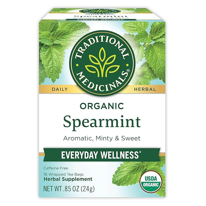Traditional Medicinals Organic Spearmint Tea, Healthy & Refreshing, 16 Tea Bags