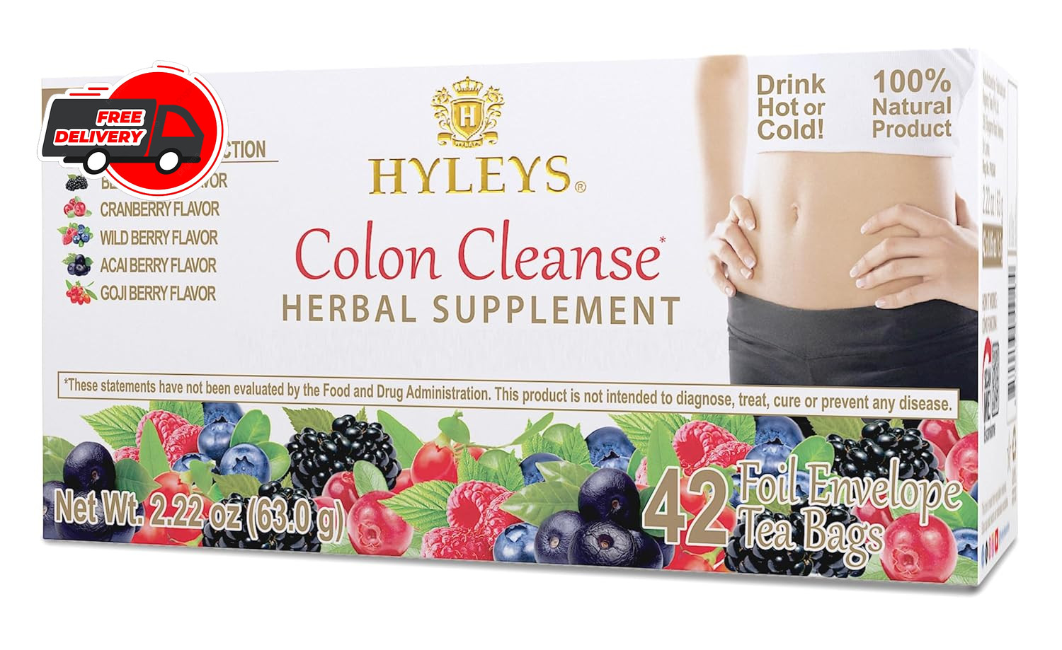 Hyleys Colon Cleanse Tea Assorted Flavors – 42 Tea Bags (1 Pack)