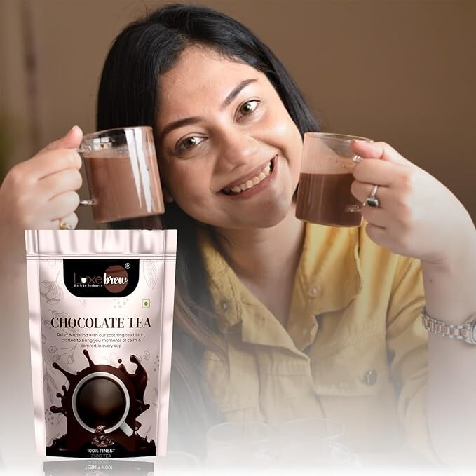 Luxebrew Chocolate Tea Rich & Aromatic Chocolate Flavored Tea Leaves 250gm