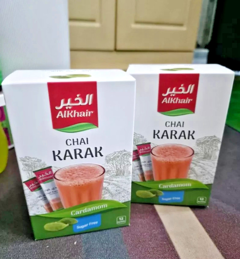 2x Karak Chai Tea Premix 12 Sachets 180g Sugar Free Cardamom Instant Milk Tea
