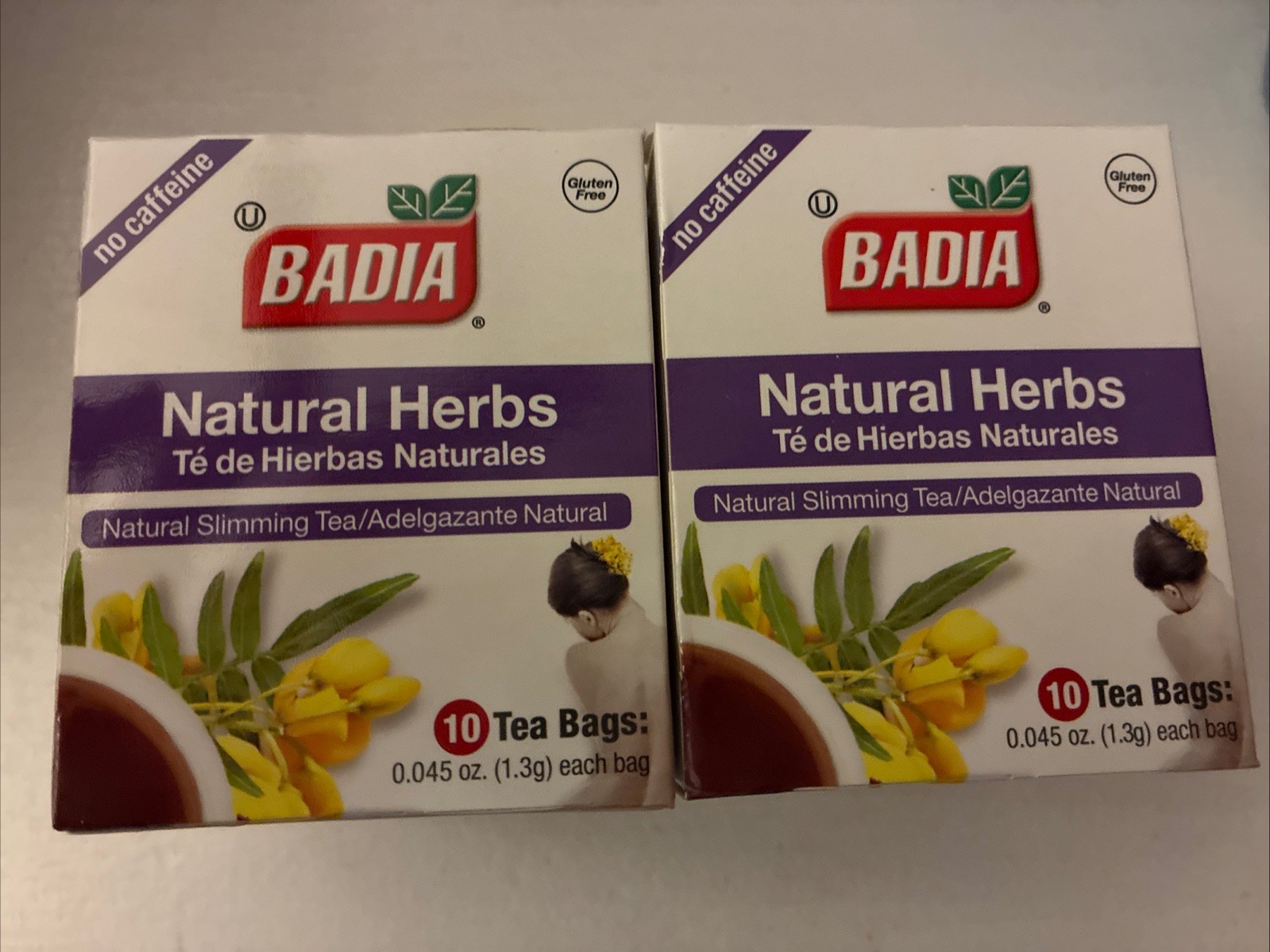 (Pack of 2) Badia Tea Natural Herbs – Caffeine-Free Slimming Blend, 10 Bags