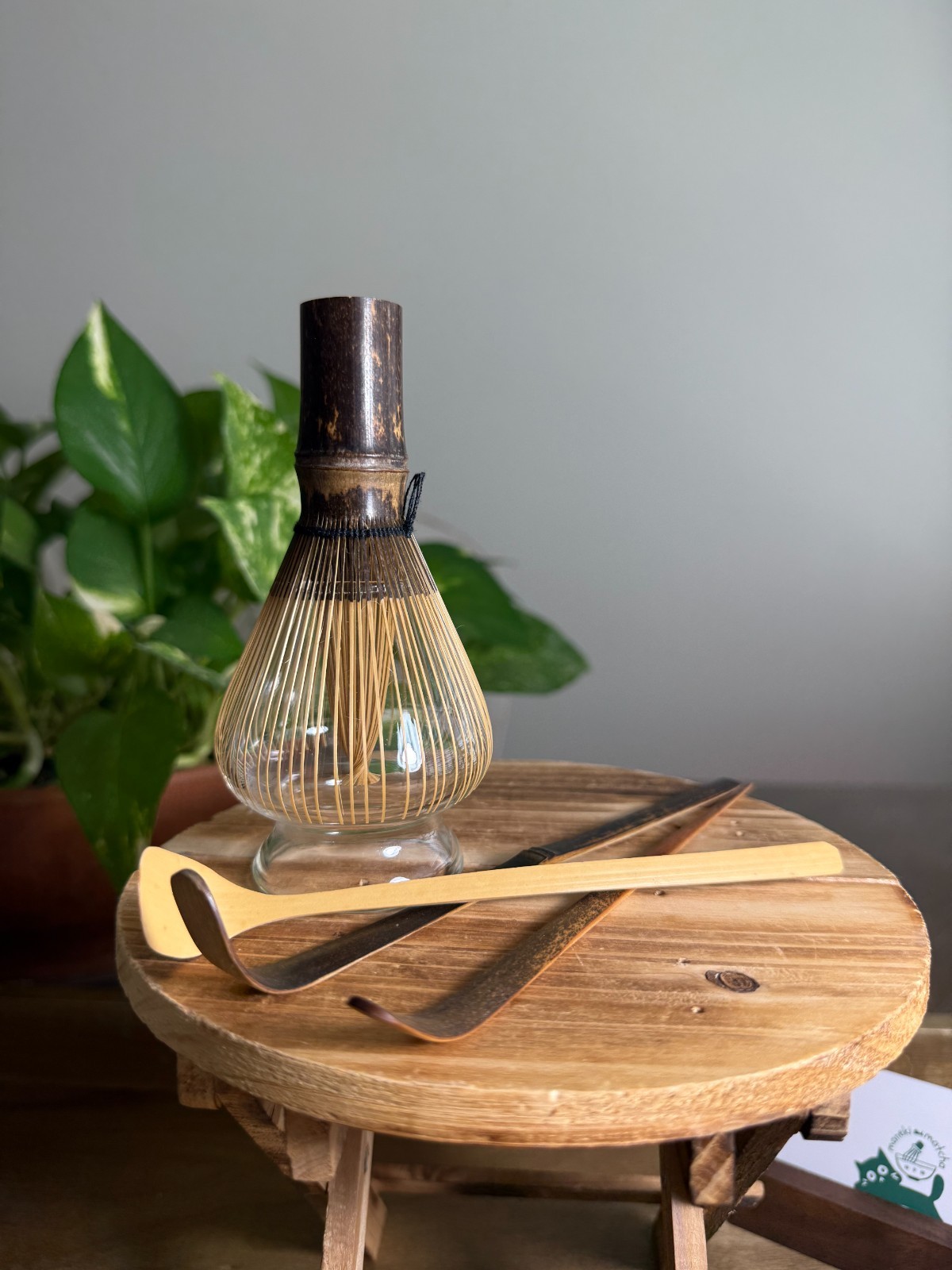 US SELLER – Shin Chashaku | Handcrafted Brown Bamboo Matcha Tea Scoop