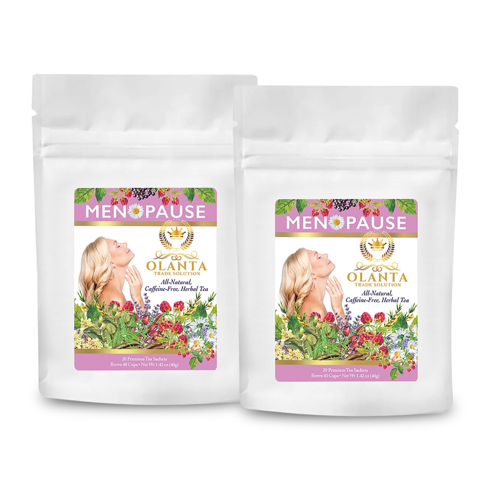 MENOPAUSE HERBAL TEA – Premium Menopause Blend Red Clover, Cinnamon, & Eleuthero