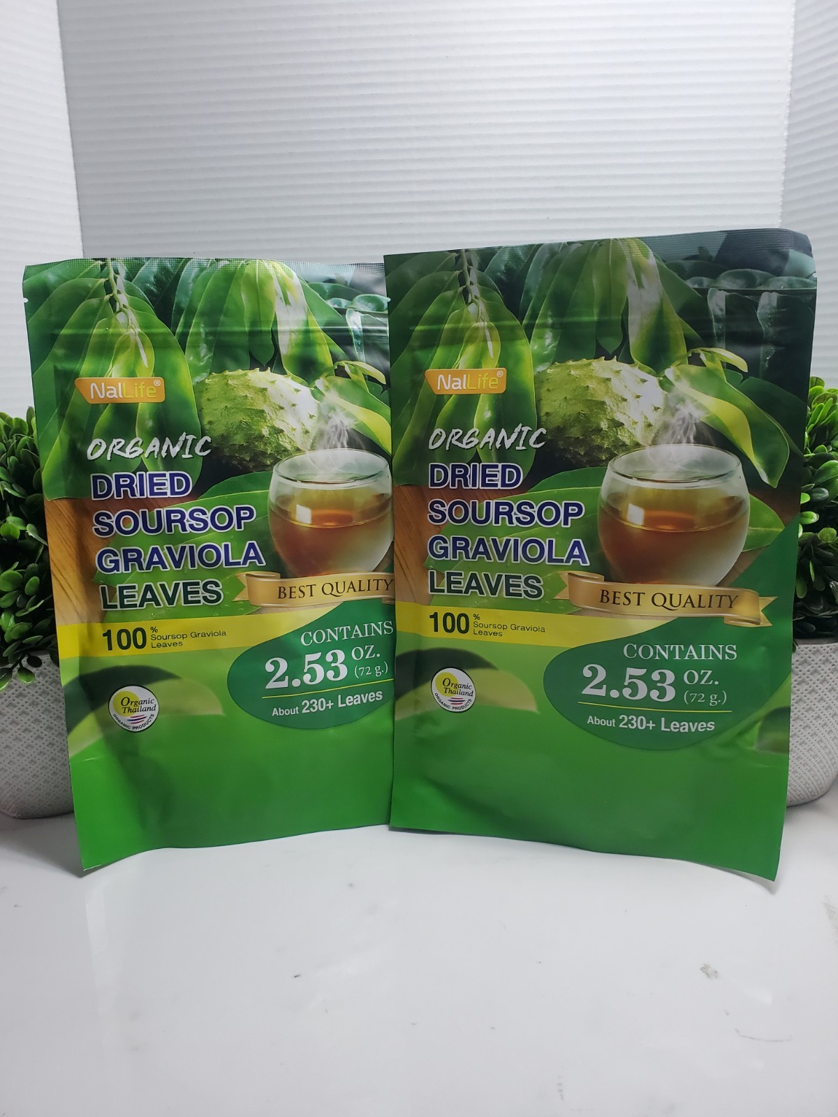 NalLife Organic Soursop Graviola Leaves for Tea 230 Leaves 🌿 Lot of 2 01/2026