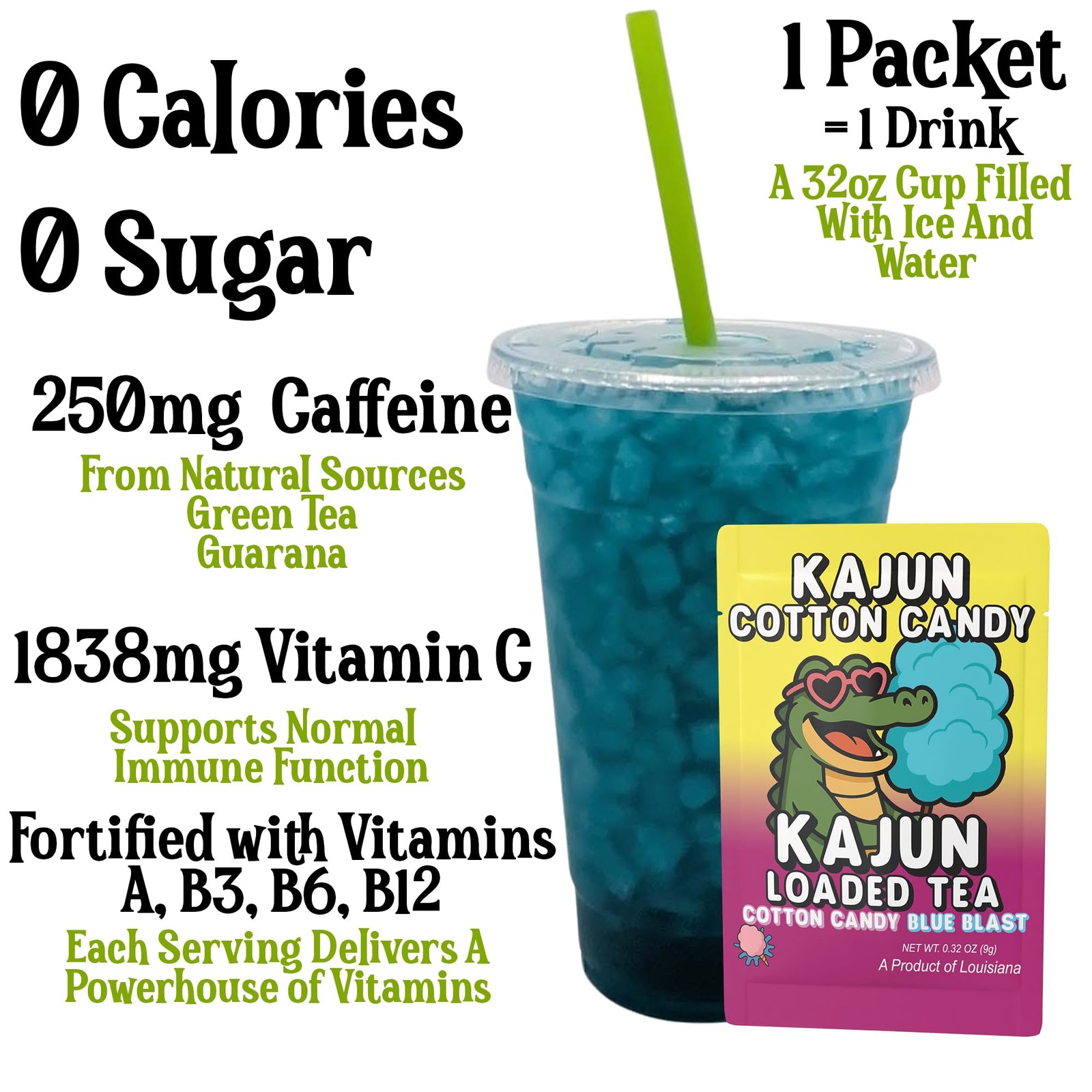 Kajun Loaded Tea Packets – Cotton Candy | + Blue 5-Pack