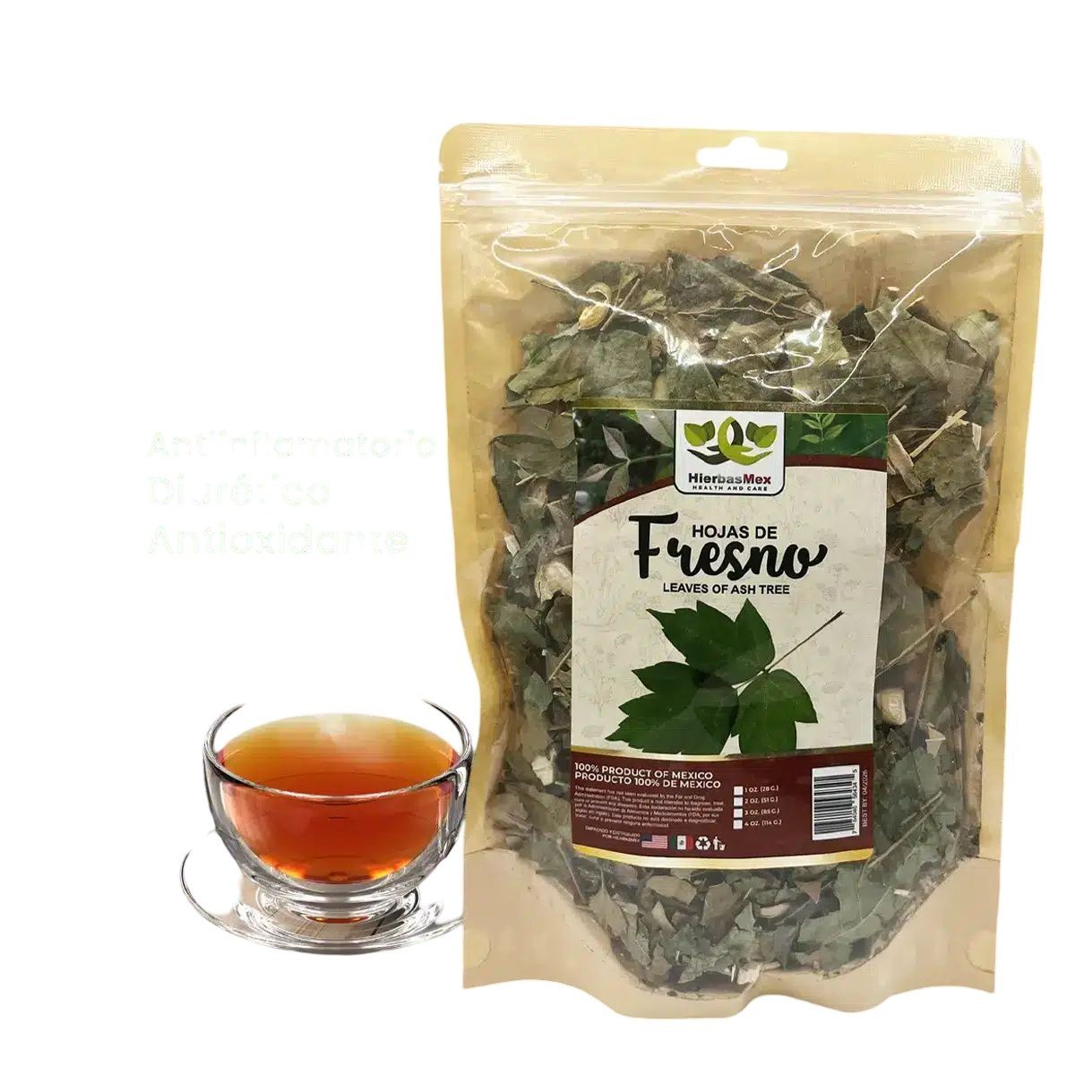 Hojas de Fresno Te Herbal 4 Oz., Leaves of Ash Herbal Tea 4 oz.-113g HierbasMex
