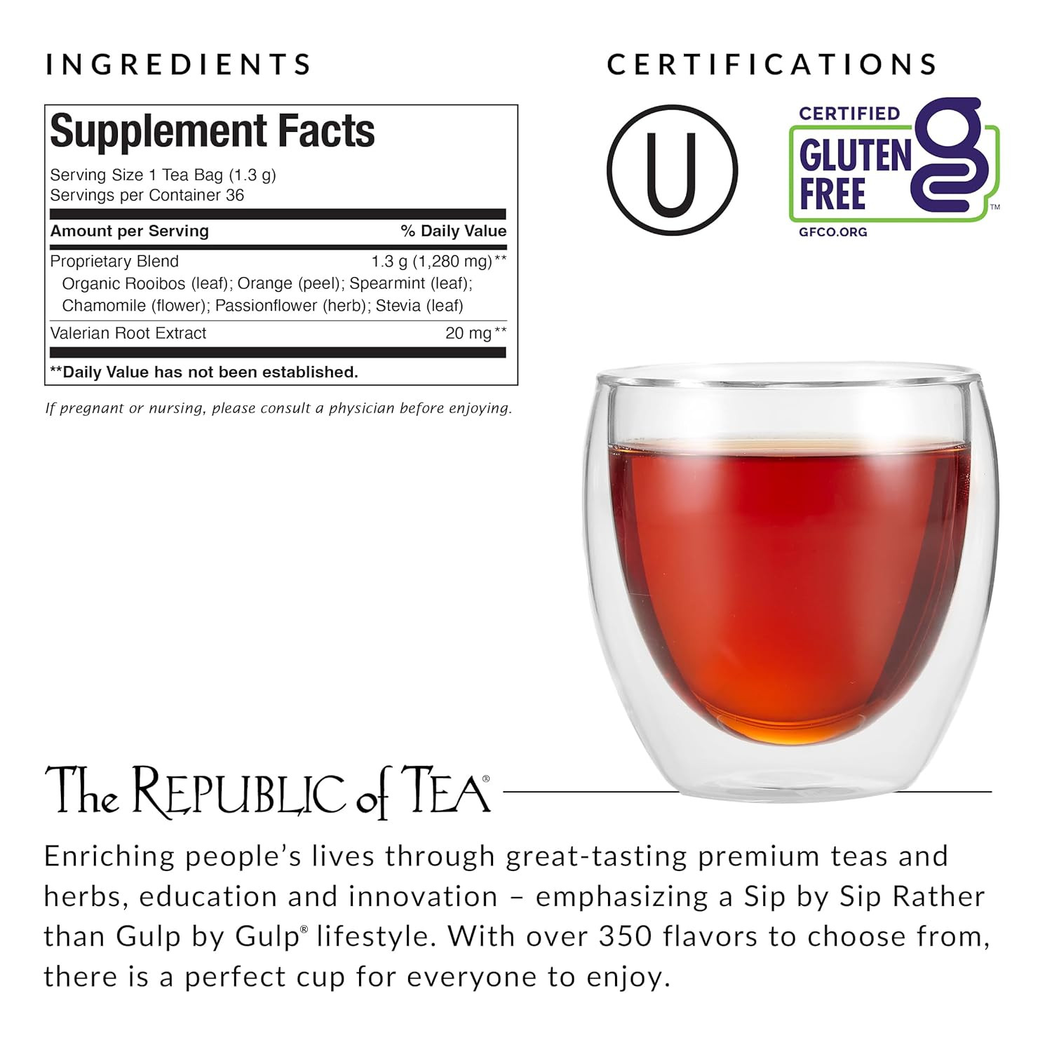 The Republic of Tea – Get Some Zzz’S – No. 5 Herb Tea for Rest, No Caffeine, 36