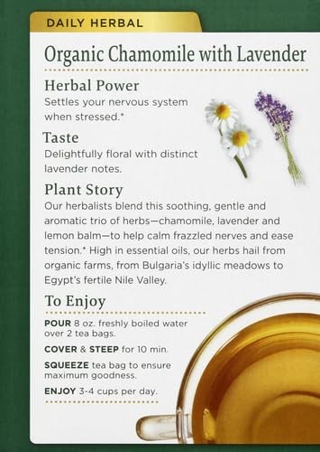 Organic Herbal Tea 16 Count Chamomile Lavender Lemon Balm Calm Digestive Rela…