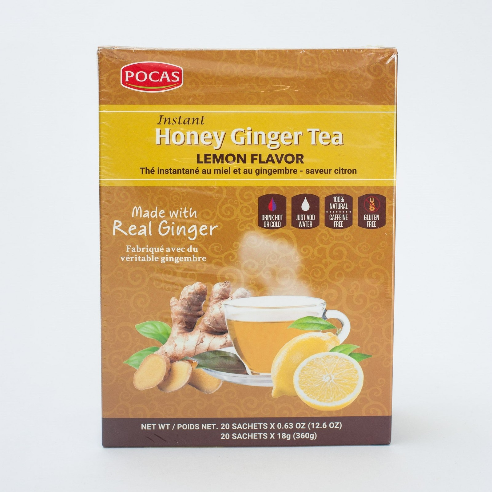 Pocas Honey Ginger Tea with Lemon (20 Bags)