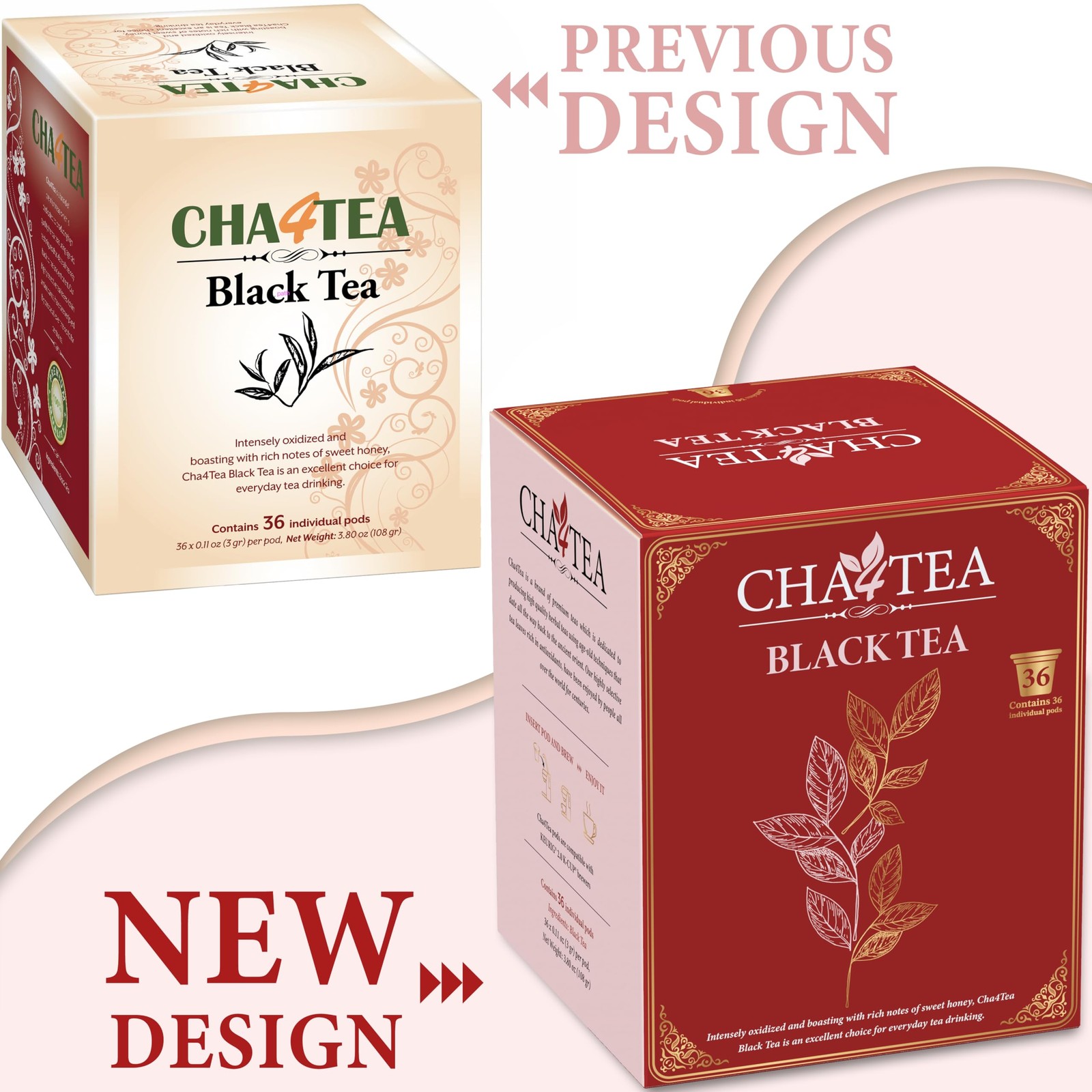 Cha4TEA 36-Count Black Tea Pods for Keurig K-Cup Brewers 36 Count (Pack of 1)