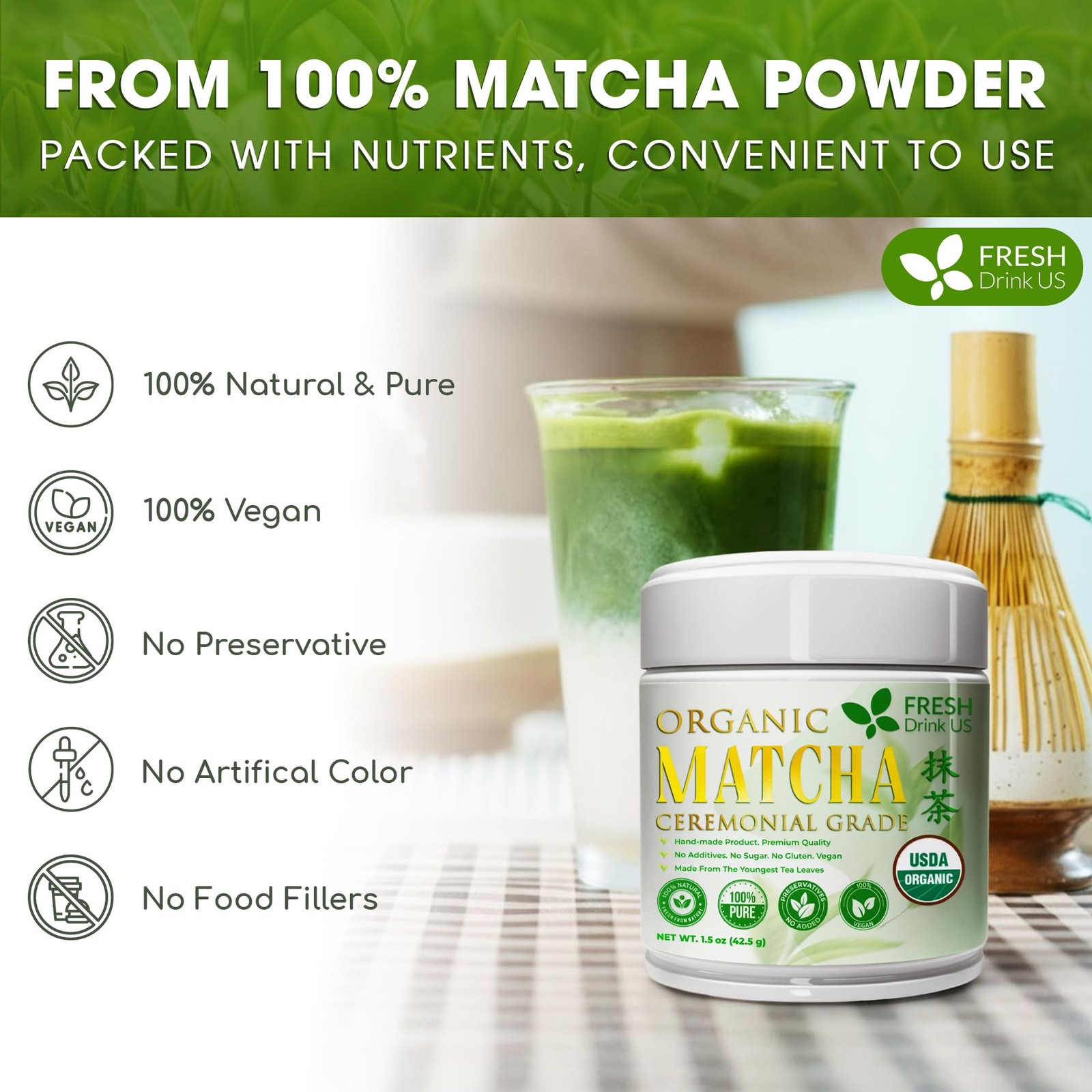 , Organic 1.5 oz Luxury Ceremonial Grade Matcha | USDA – Premium Japanese Gre…