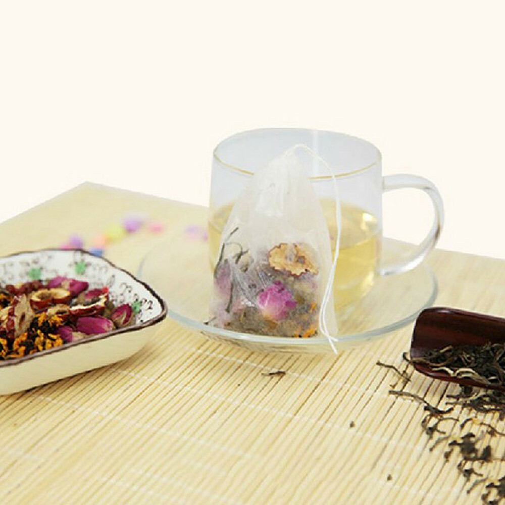 100Pcs Empty Tea Bags Filter Loose Paper Teabags Herb String Seal Heat US