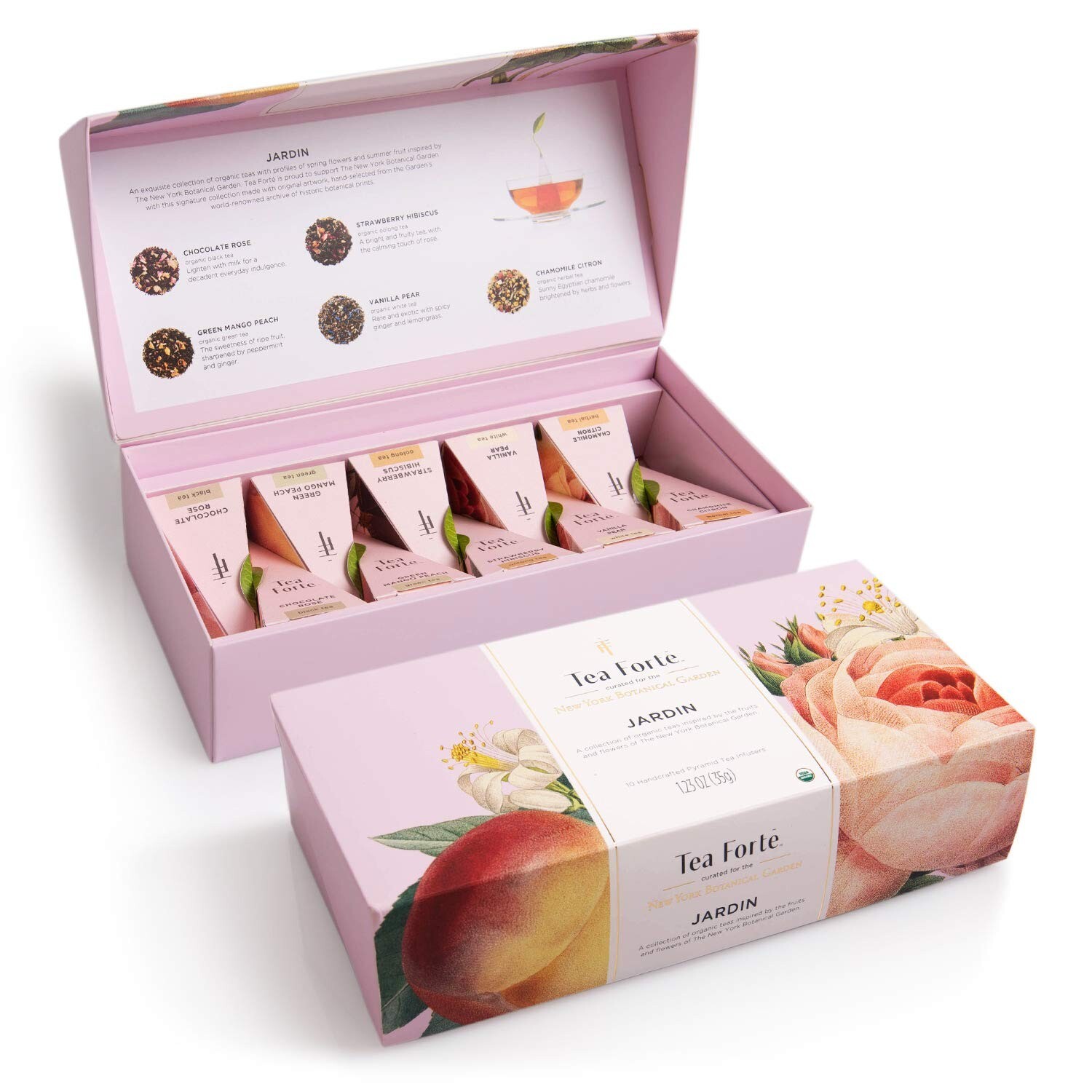 Tea Forte Jardin Organic Fruit, Herb and Flower Teas,10 Count, 2 of Each Variety