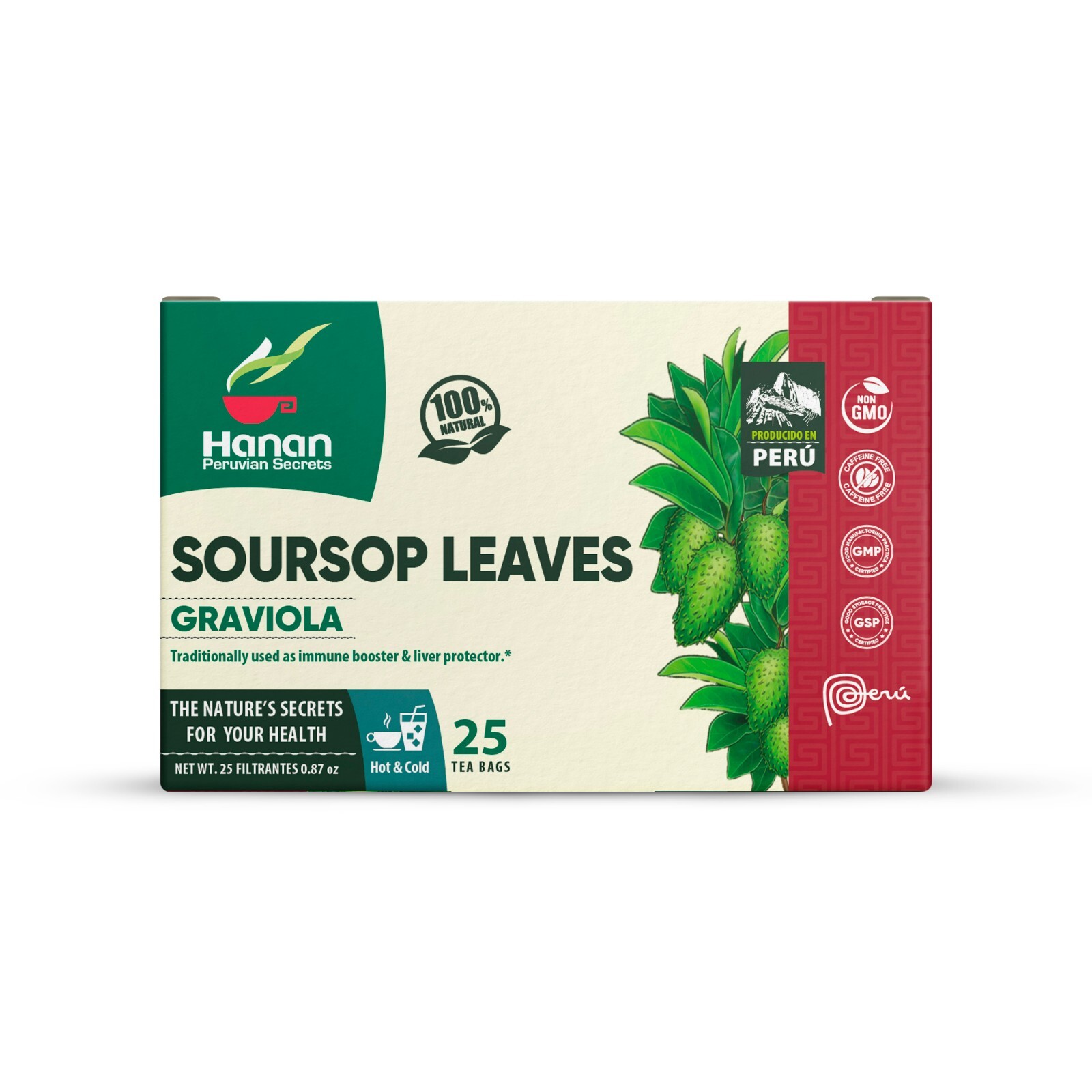 Hanan Peruvian Secrets Hojas De Guanabana-Graviola Herbal Tea | 100% Natural Sou