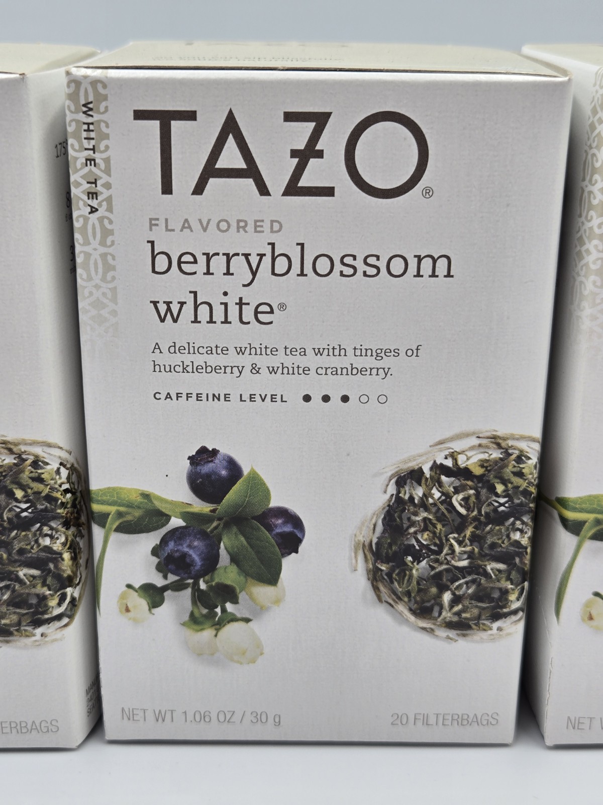 Three (3) Boxes TAZO Berryblossom White Tea Discontinued 60 Teabags BB 06/21