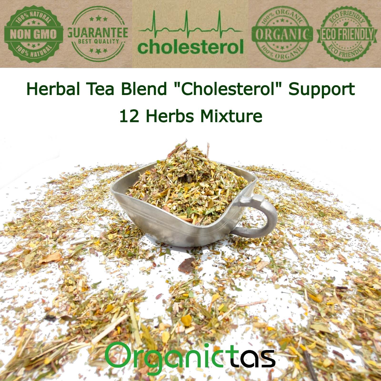 Herbal CHOLESTEROL Tea Blend 12 Organic Herbs Formula – Premium Quality BIO ECO