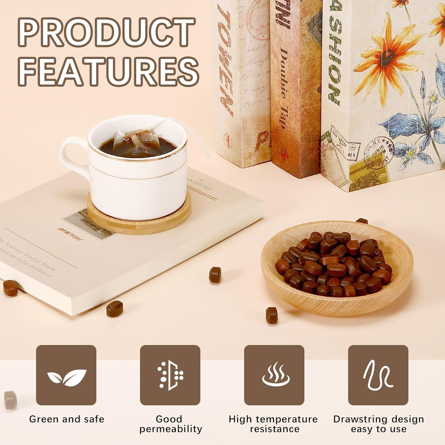 300 Pcs Empty Tea Bags for Loose Leaf Tea, Disposable Small Tea Filter Bags with