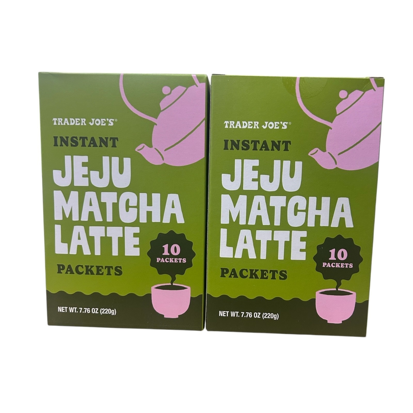 2 Packs Trader Joe’s Instant Jeju Matcha Latte Packets 7.76 oz Each, total 20