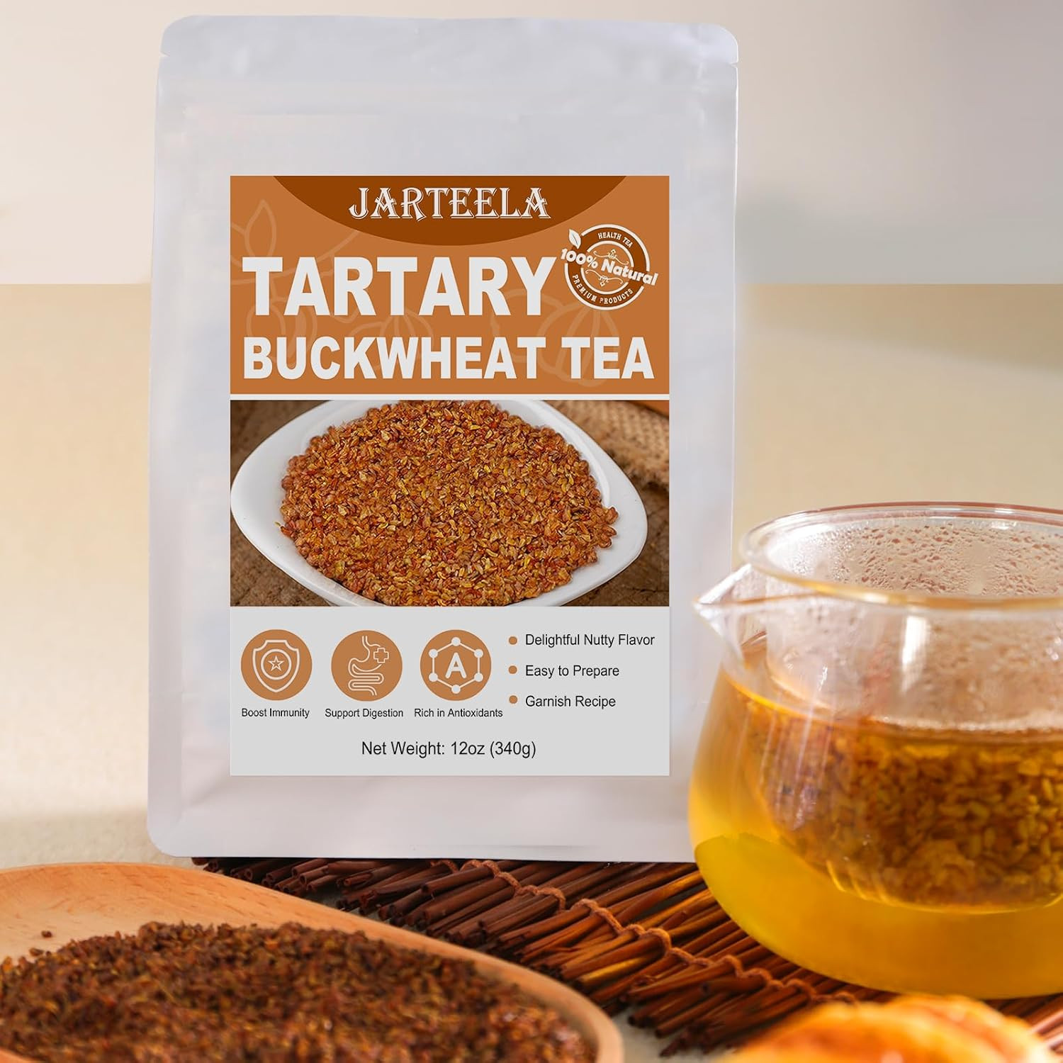 – Himalayan Tartary Buckwheat Tea – 12Oz / 340G – Black Buckwheat – Premium Roas