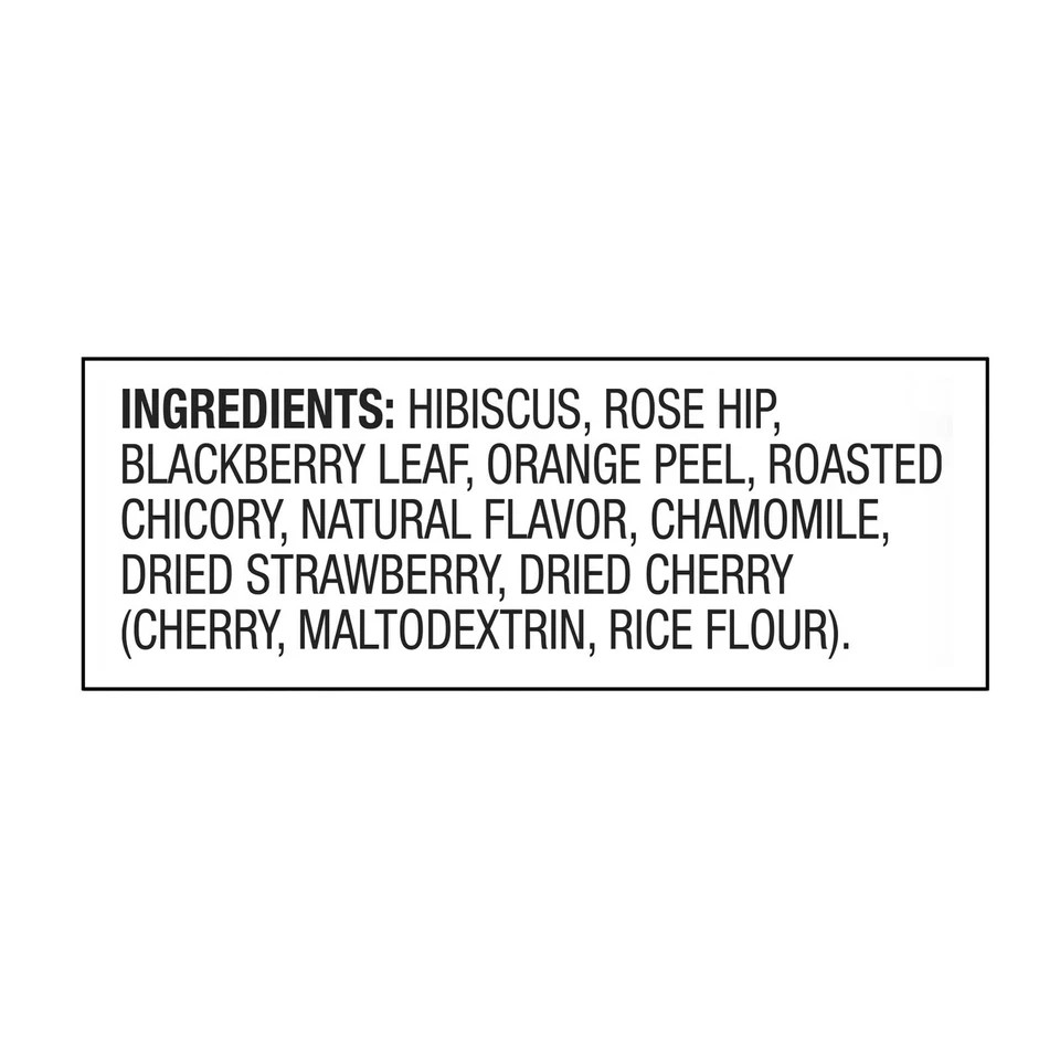 Great Value Strawberry Hibiscus Herbal Tea, 20 Tea Bags (Pack of 2)