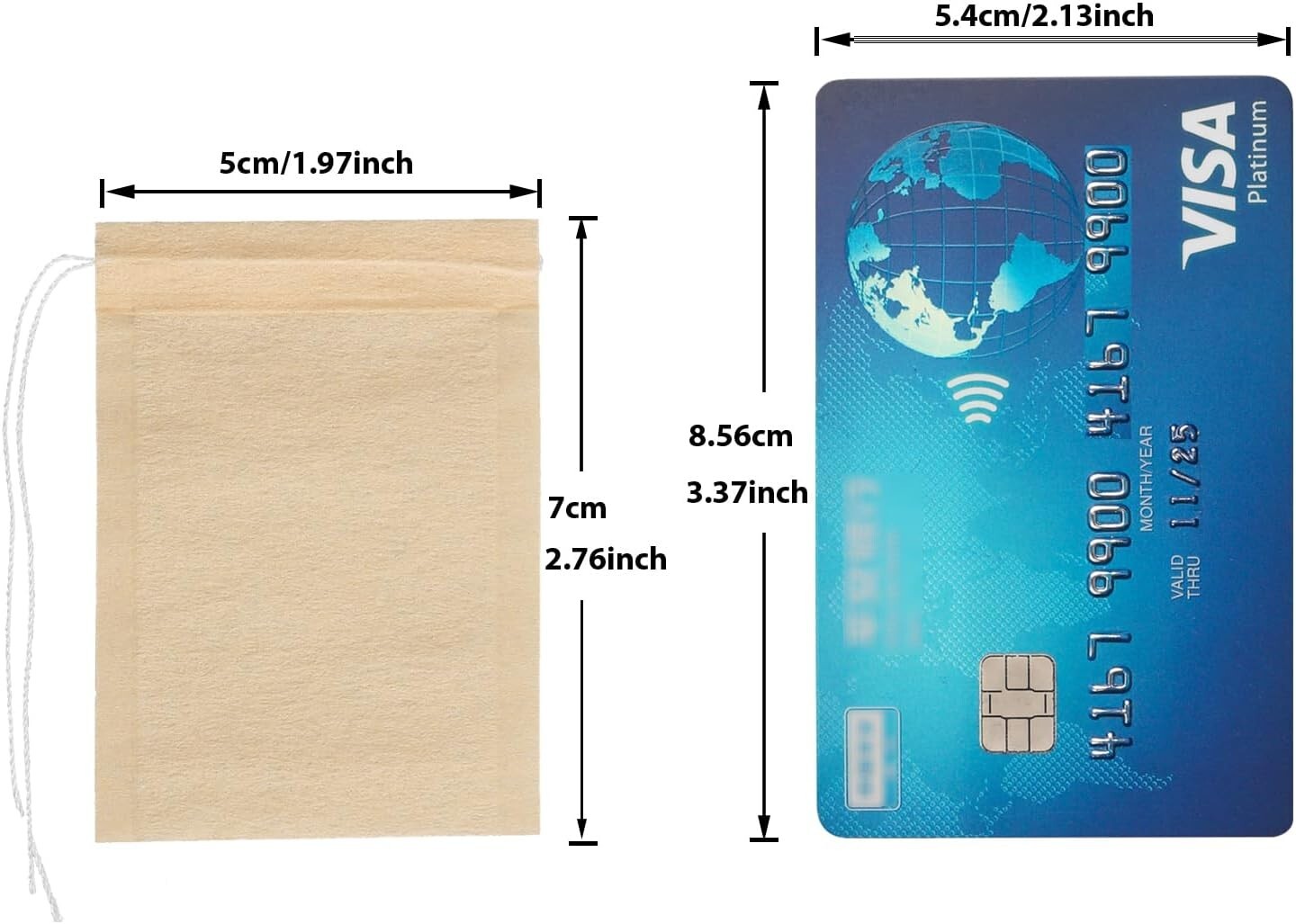 100pcs Disposable Tea Bags for Loose Tea Small Empty Tea Bag with Wood Pulp Mate