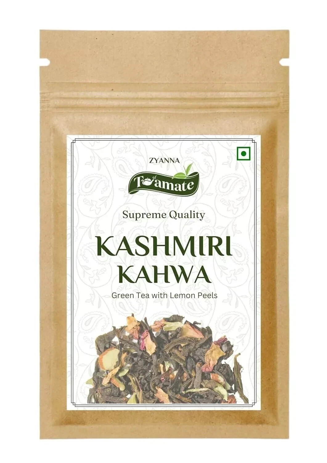 Zyanna Kashmiri Kahwa -Green Tea 100g Free Shipping World Wide