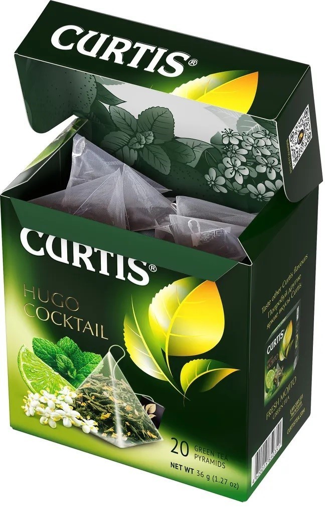 3 x CURTIS Hugo Cocktail Green Tea Lime Mint Flavor Teabags 20 Ct.