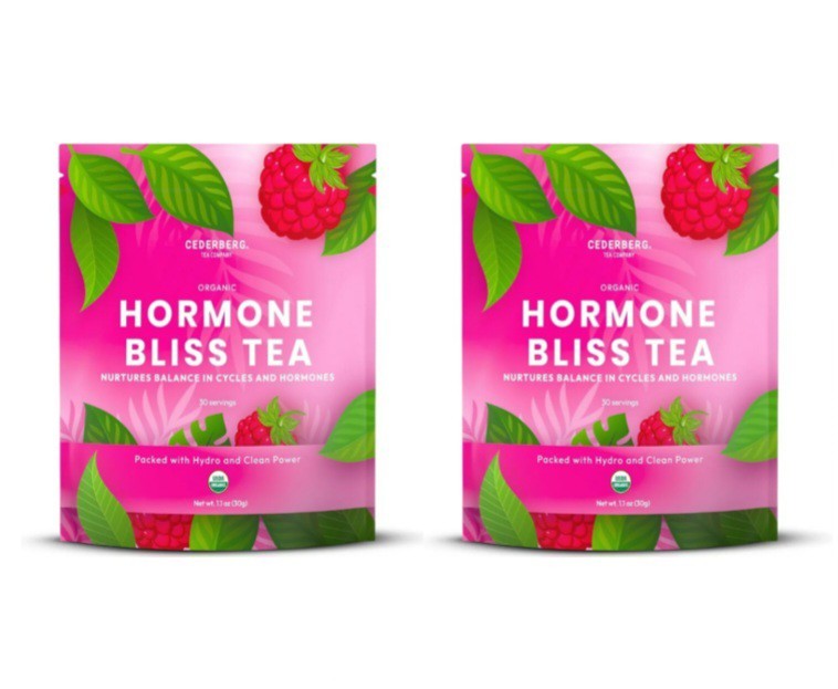 2 PACK Cederberg Hormone Bliss Tea Balance for PCOS Organic Raspberry Loose Leaf