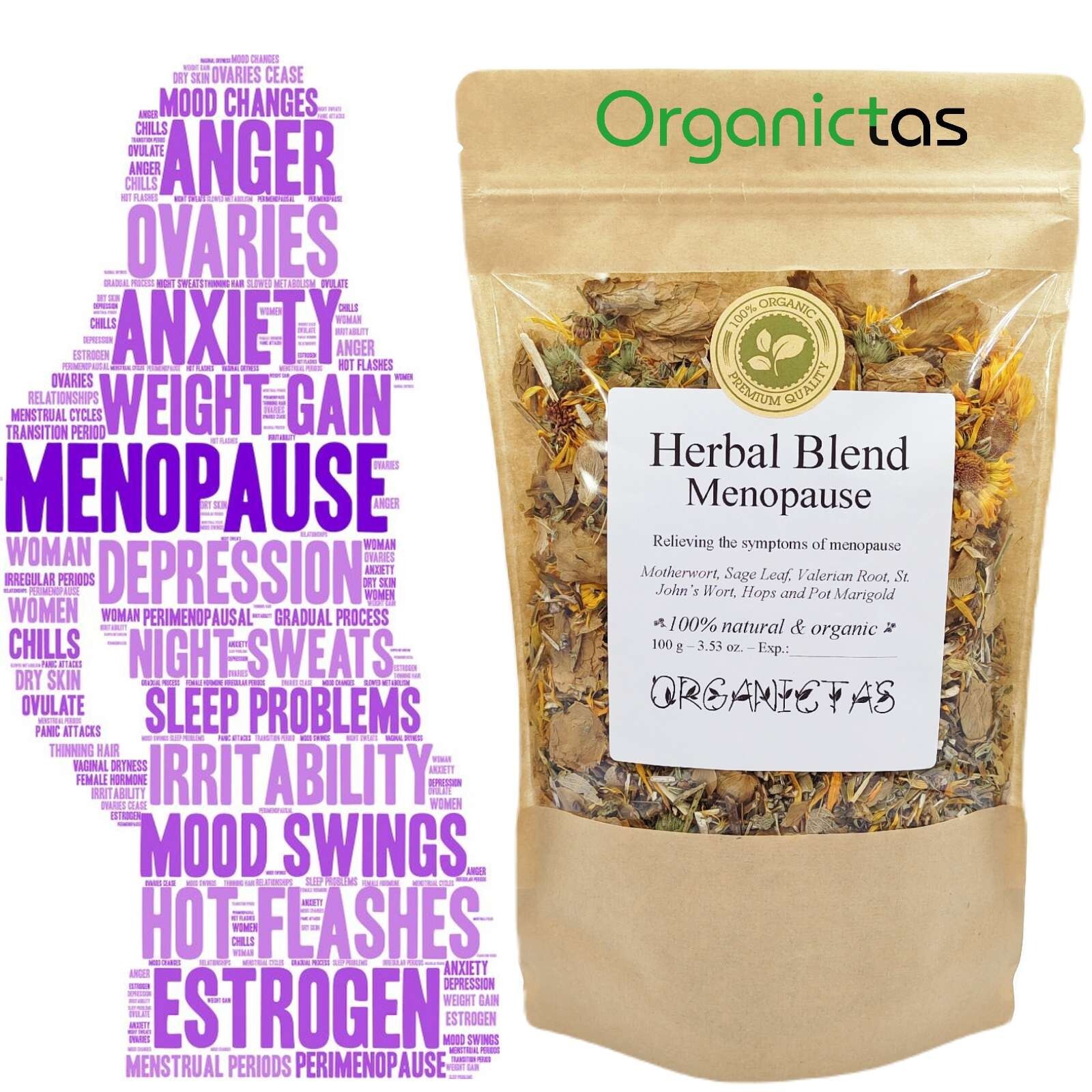 MENOPAUSE RELIEF TEA – 6 Herbs Herbal Tea Menopausal Climacterium Support 100 g