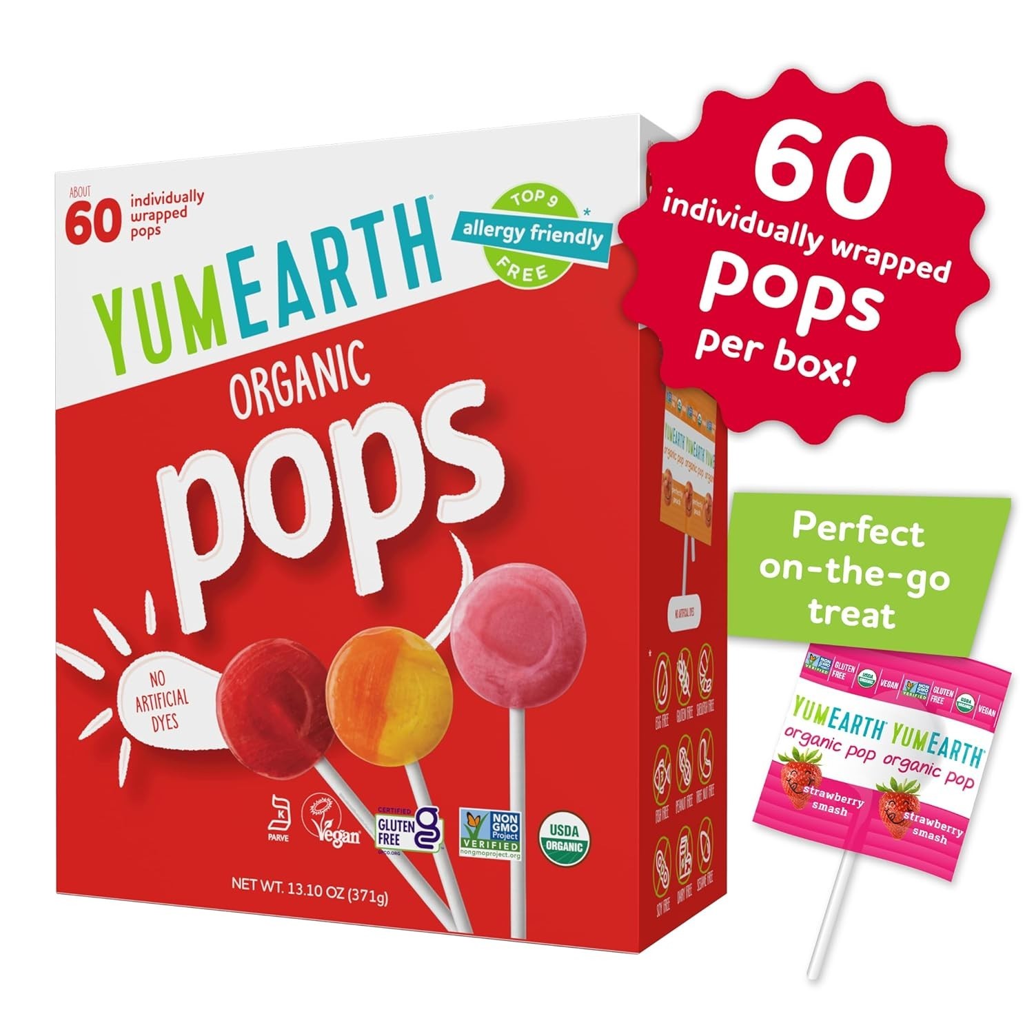 YumEarth’s 60 Count Organic Pops: Delicious Lollipops Free from Allergens