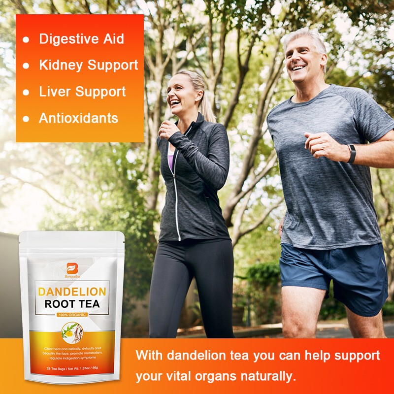 56+28 Bags Dandelion Tea Leaf & Root Herbal Tea Bags for Liver & Kidney