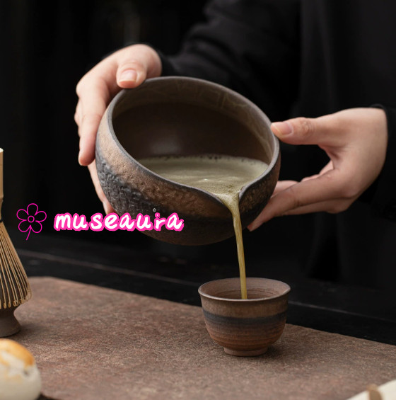 Neo-Chinese Style Gilded Iron Glaze Matcha 4-Piece Set