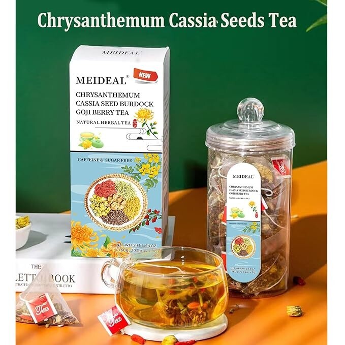 Chrysanthemum Cassia Seed & Burdock Goji Berry Tea, Liver Cleanse & Detox Herbal