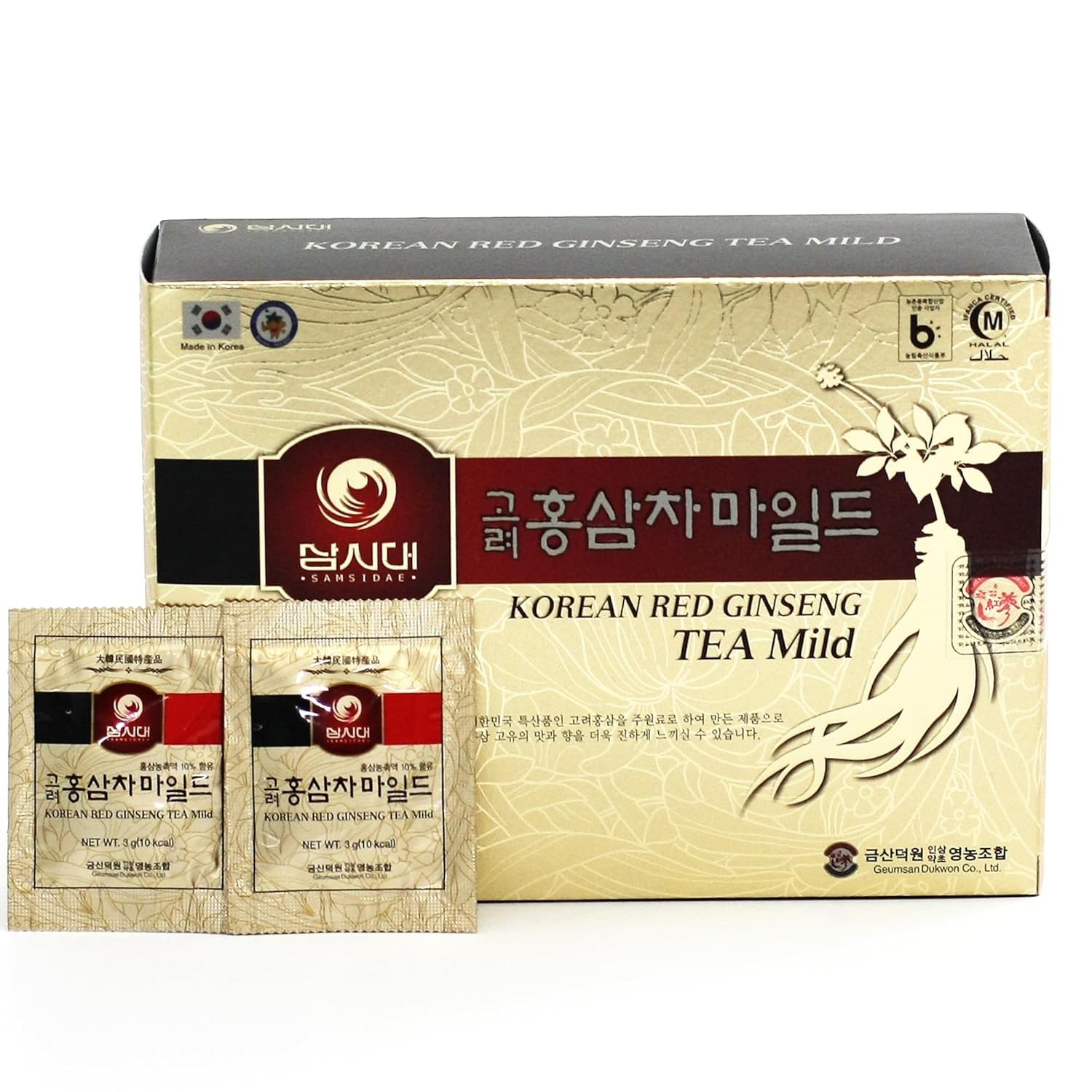 Korean Panax Red Ginseng Instant Tea 50 Sachets Ginseng Tea Bags Panax Ginseng