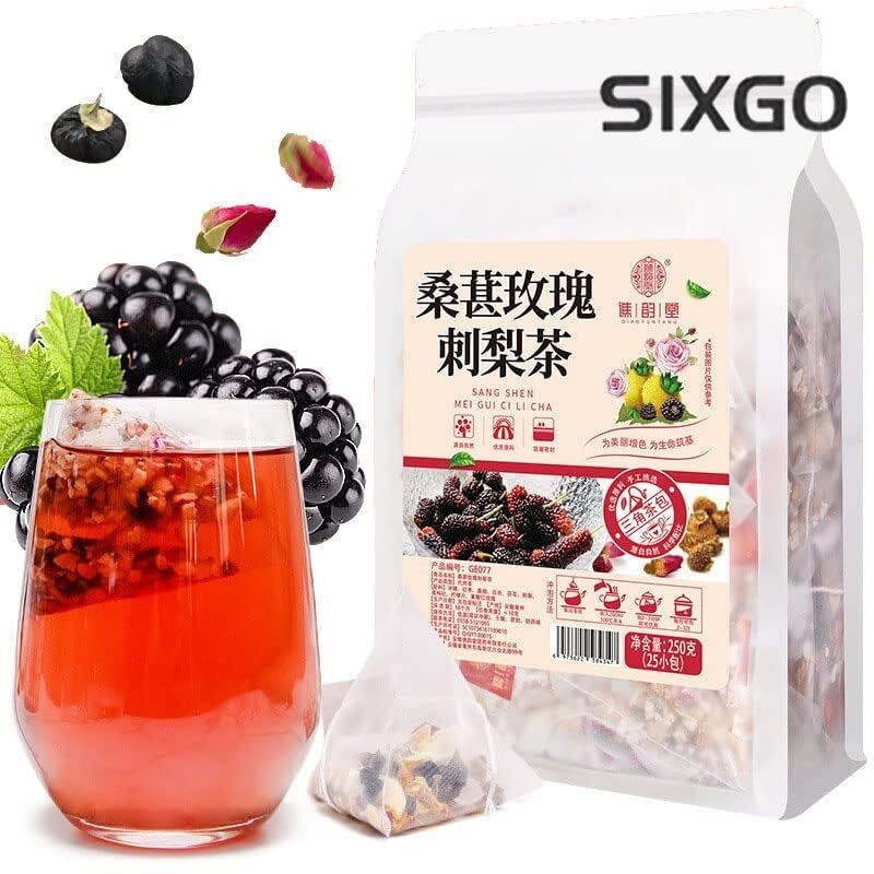 250g(10g×25Packs) Mulberry Rose Prickly Pear Tea Red Date Lily Poria Cocos Black